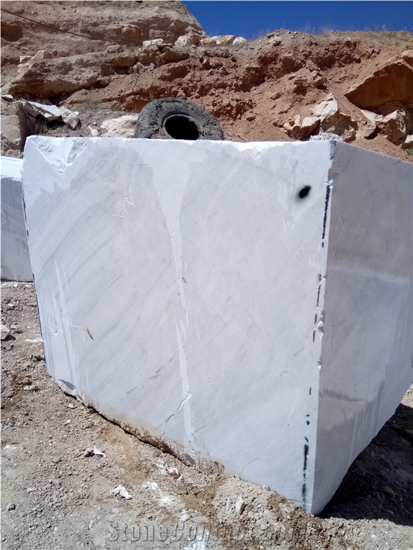 Bianco Perisian Volokas Marble Quarry Blocks,Iran White Stone
