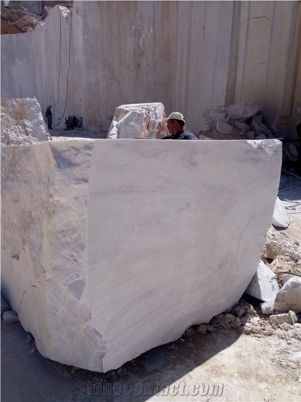 Bianco Perisian Volokas Marble Quarry Blocks,Iran White Stone