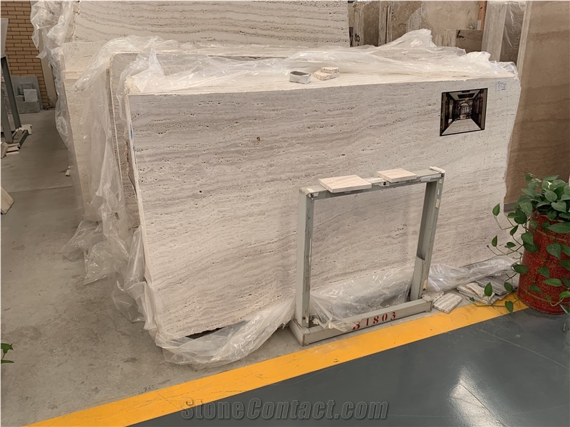 Classic White Travertine Chipped Mosaic Wall Tile