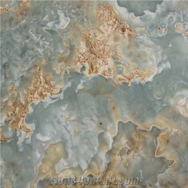 Iran Blue Brown Onyx Slab,Golden Turquoise Tiles