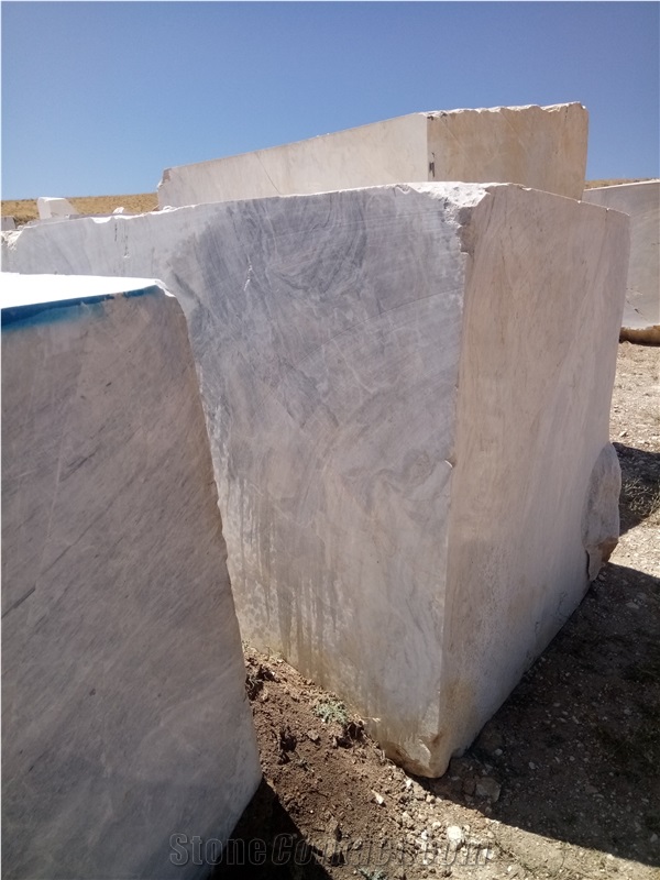 Iran White Persian Volakas Marble Blocks