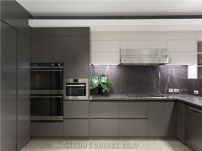 Pietra Grey Marble Kitchen Countertop,Work Top