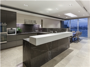 Pietra Grey Marble Kitchen Countertop,Work Top