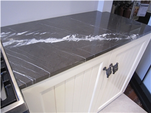 Pietra Grey Marquina Marble Kitchen Top Customized Pietra Grey Marquina Marble Kitchen Top Customized