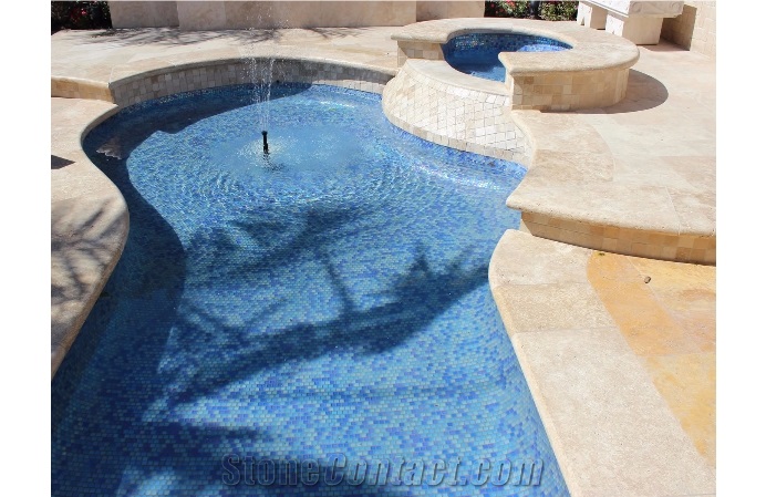 Royal Cream Travertine Swimming Pool Coping Floor Pavers