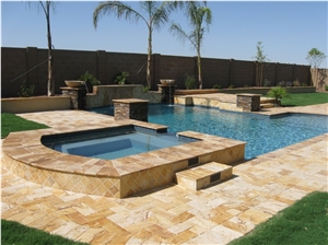 Royal Cream Travertine Swimming Pool Coping Floor Pavers