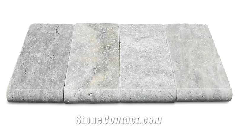 Silver Grey Travertine Pool Coping Tiles Exterior Floor