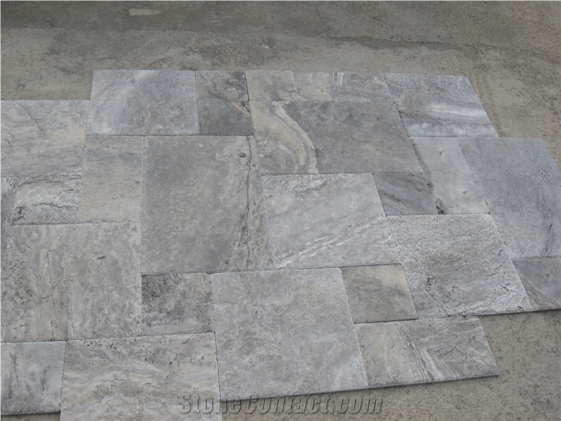 Silver Grey Travertine Pool Coping Tiles Exterior Floor