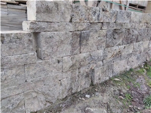 Silver Travertine Big Wall Stock Stone Masonry