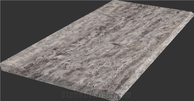 Silver Travertine Swimming Pool Coping Exterior Floor Tiles