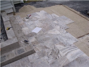 Silver Travertine Swimming Pool Coping Exterior Floor Tiles