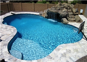 Silver Travertine Swimming Pool Coping Pavers