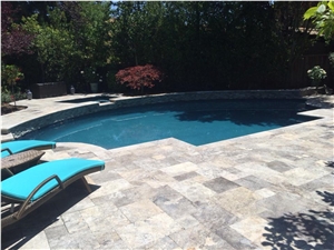 Silver Travertine Swimming Pool Coping Tiles Silver Travertine Swimming Pool Coping Tiles