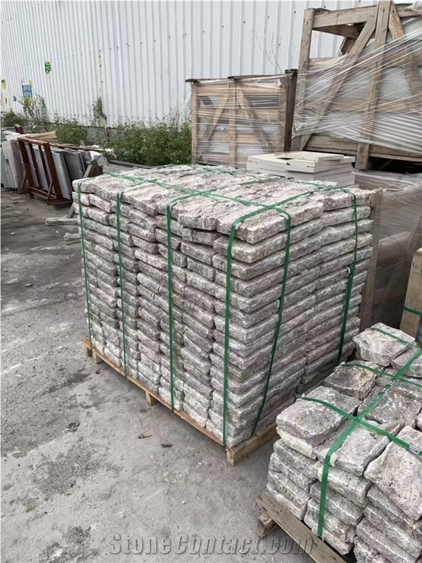 Tumbled Persian Silver Travertine Cube Stone,Floor Brick