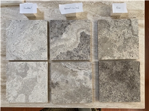 Tumbling Silver Travertine & Limestone Cube Stone Sample Set