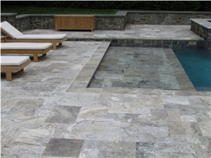 Tumbling Silver Travertine & Limestone Cube Stone Sample Set