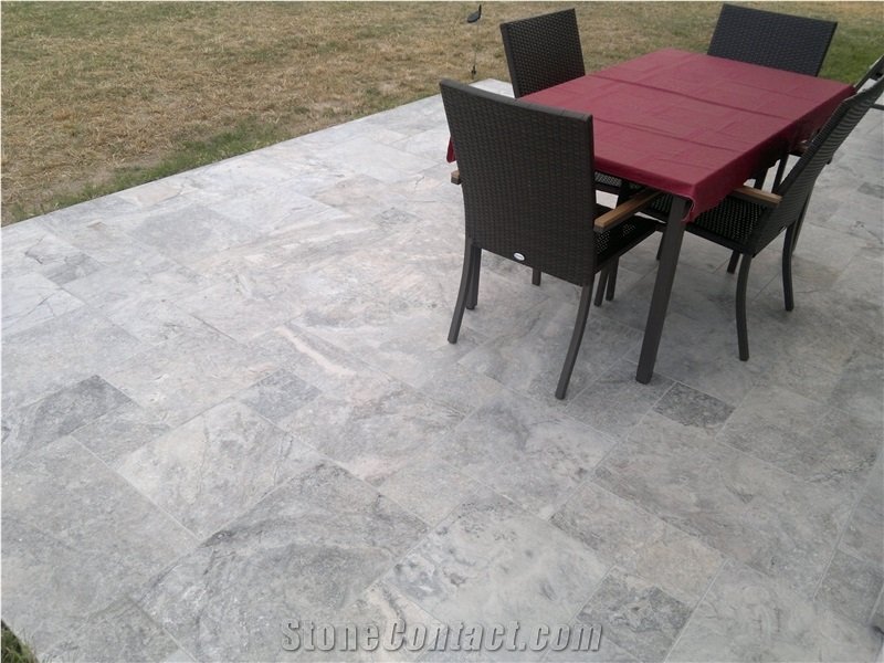 Tumbling Silver Travertine & Limestone Cube Stone Sample Set