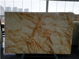 Dubai Gold Marble Flooring Slabs