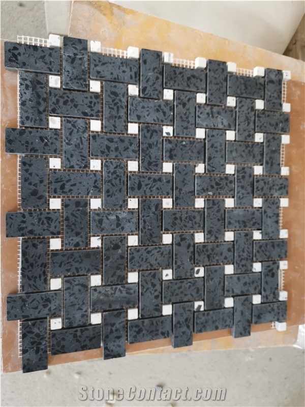 Hot Sale Floor Terrazzo Black White Mosaic