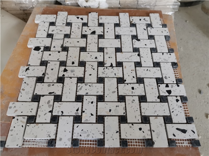 Hot Sale Floor Terrazzo Black White Mosaic
