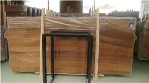 Yellow Wooden Veins Marble Wall Cladding