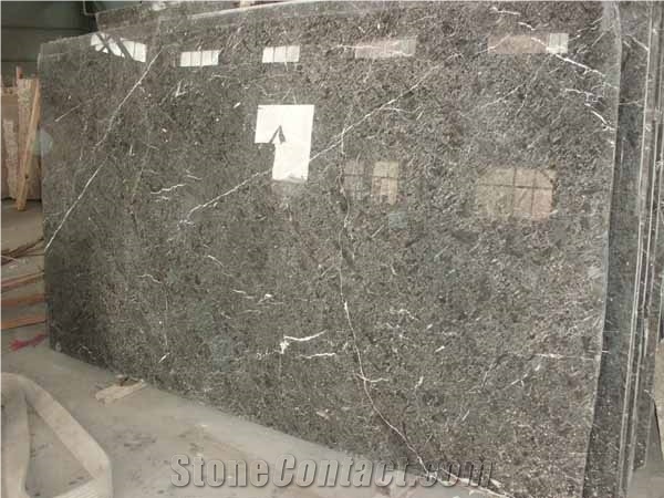 China Dark Grey and White Marble Stair Treads