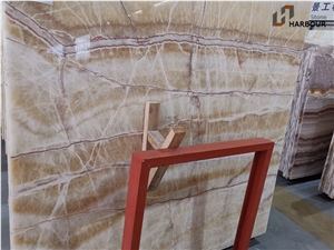 Rainbow Onyx Slab, New Onice Brioche Slab