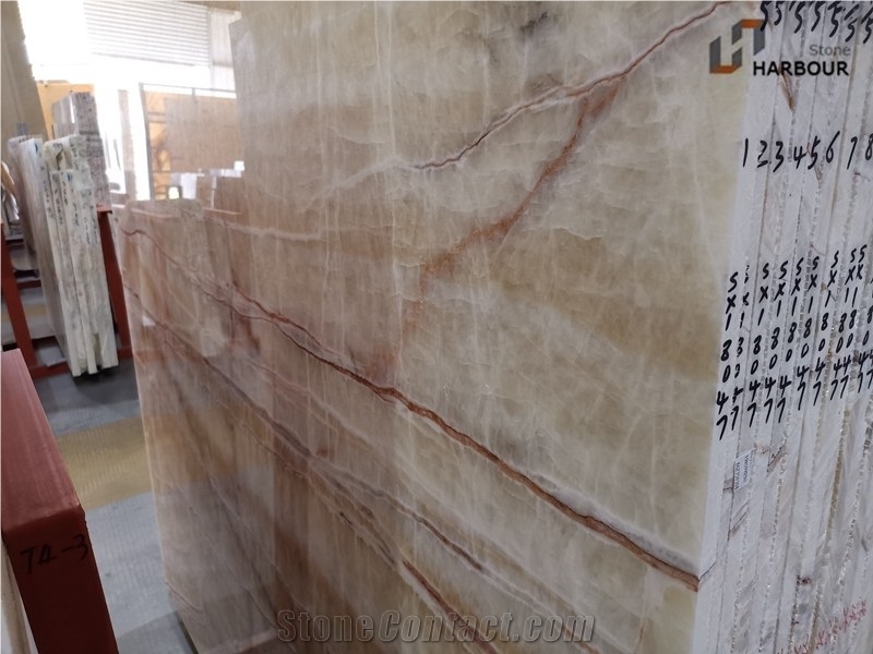 Rainbow Onyx Slab, New Onice Brioche Slab