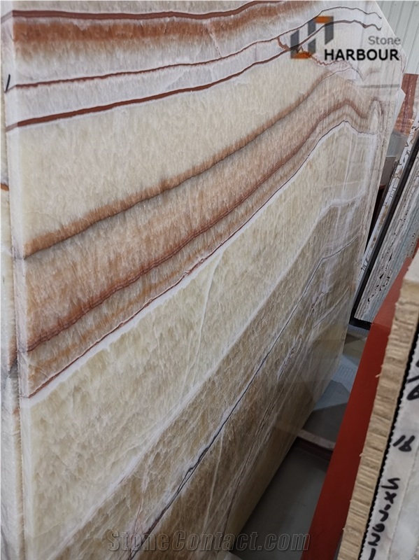 Rainbow Onyx Slab, New Onice Brioche Slab