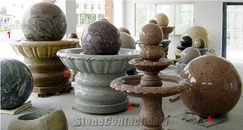 Ball Stone Water Fountain Natural Granite Spheres