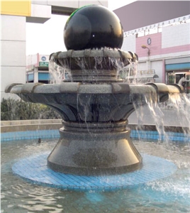 Ball Stone Water Fountain Natural Granite Spheres