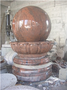 Ball Stone Water Fountain Natural Granite Spheres