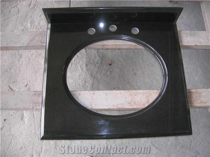 China Black Granite Bath Top / Costom Bathroom