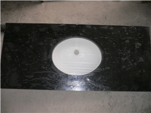 China Black Granite Bath Top / Costom Bathroom