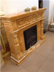 China Natural Yellow Stone Fireplace Decoration China Natural Yellow Stone Fireplace Decoration