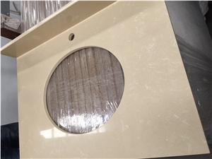 China Quartzite Kitchen Countertops Beige Tops