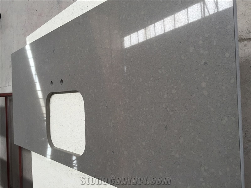 China Quartzite Kitchen Countertops Grey Tops