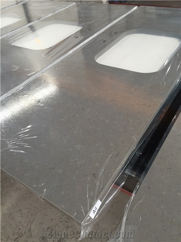 China Quartzite Kitchen Countertops Grey Tops