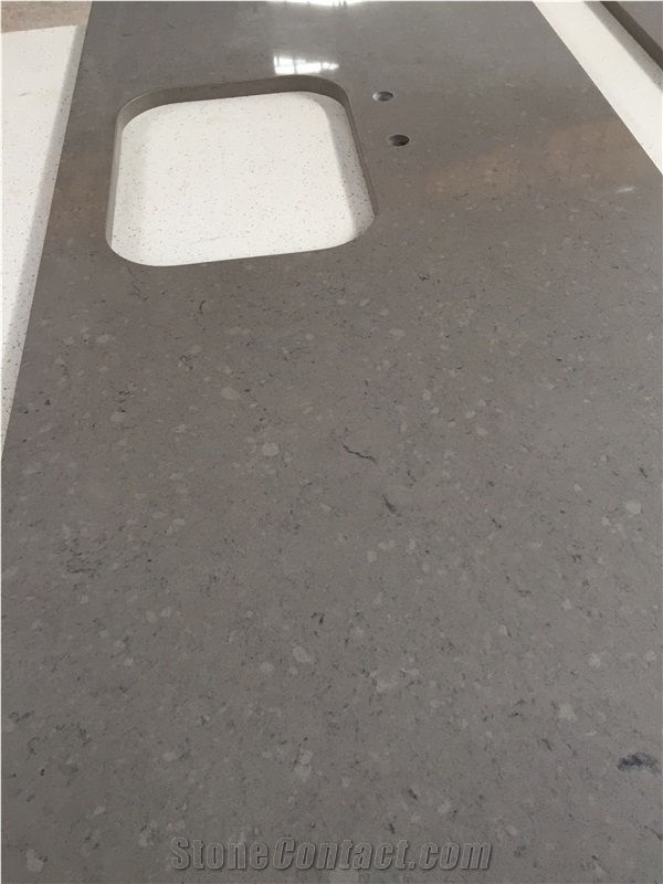 China Quartzite Kitchen Countertops Grey Tops