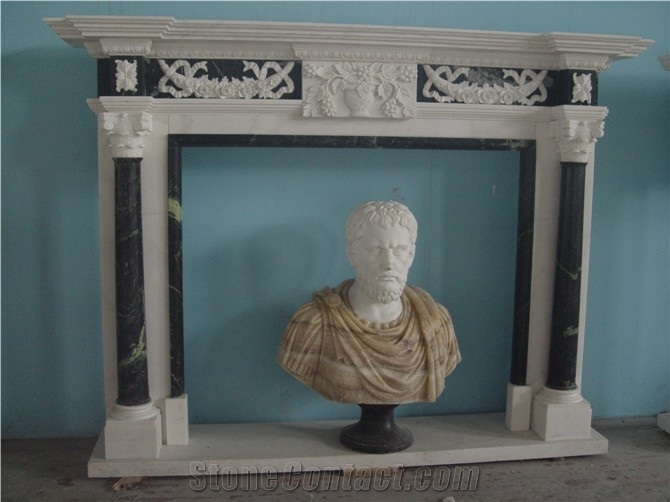 Customized Size Nutural Stone Fireplace