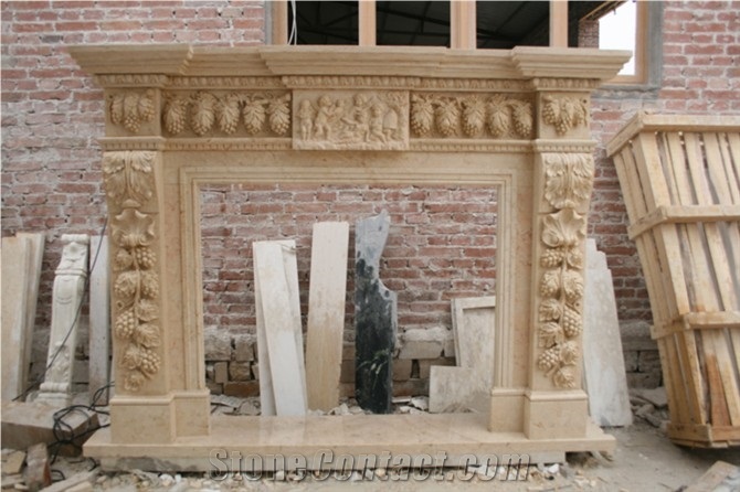 Customized Size Nutural Stone Fireplace