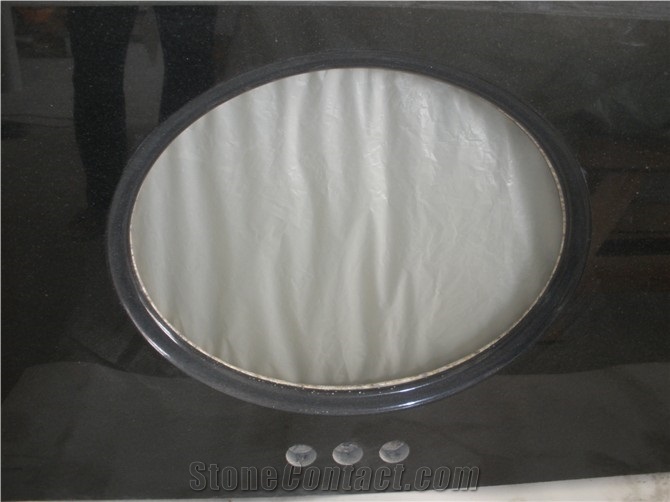 Engineered Black Galaxy Granite Kitchen Bar Tops