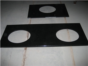 Engineered Black Galaxy Granite Kitchen Bar Tops