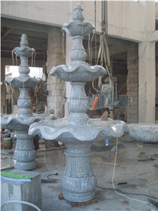 Hand Carving Houses Granite Stone Water Fountain