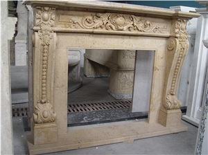 Handcarved 100% Natural Stone Fireplace Insert