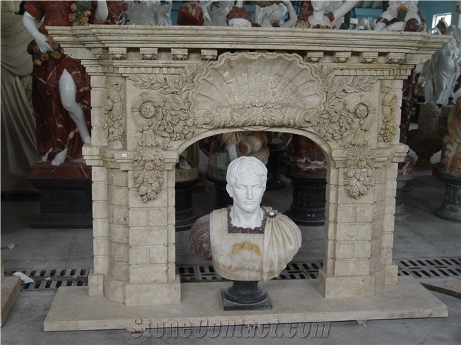 House Fireplace Decorating Wood Burning