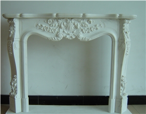 Indoor & Outdoor Pure White Stone Fireplace