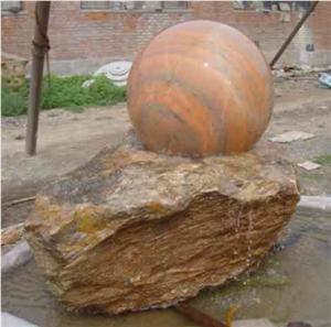 Natural Stone Waterfall Outdoor Wall Fountain Ball