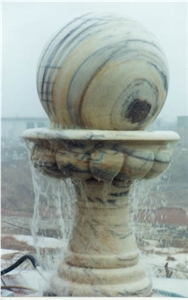 Natural Stone Waterfall Outdoor Wall Fountain Ball