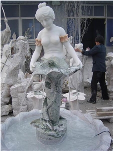 Polished White Marble Beautiful Garden Fountains